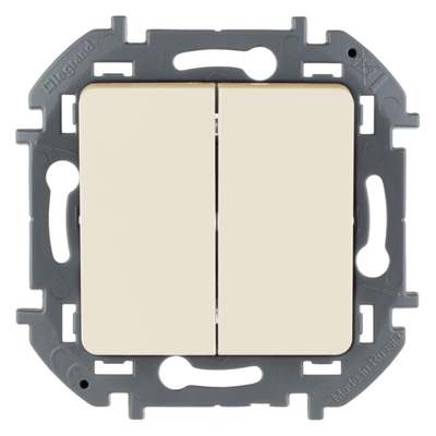 Выключатель LEGRAND INSPIRIA, 2клавиши, слоновая кость, 10AX, без рамки купить в СОМ
