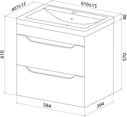 Тумба-умывальник подвесная Iddis Ray RAY60W0i95K 60, с раковиной 4076000i28 купить в СОМ