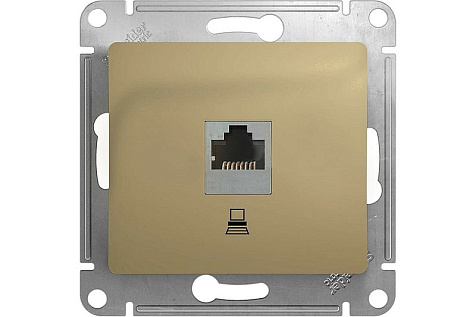 Розетка  компьютерная RJ45  титан  GLOSSA в рамку купить в СОМ