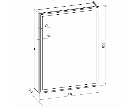 Зеркало-шкаф Континент Mirror Box Black 60 купить в СОМ
