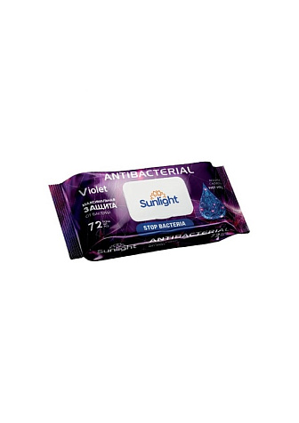 Салфетки влажные 120шт Sunlight  Antibacterial купить в СОМ