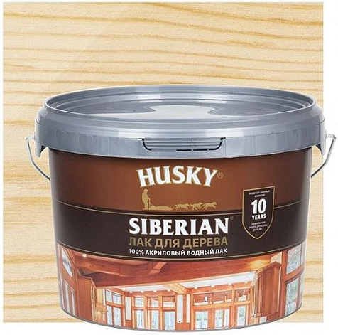 Лак акриловый Husky Siberian Аквалак, полуматовый, 9 л купить в СОМ