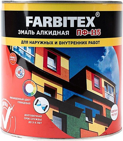 Эмаль ПФ-115 Farbitex, персиковая, 2.7 кг купить в СОМ