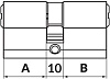 Механизм цилиндровый FUARO (200 ZA/70) 2000ZAKey70(30+10+30) BL черный 5Key купить в СОМ
