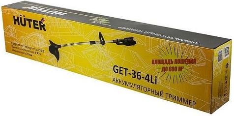 Триммер аккумуляторный HUTER GET-40-4Li, 36 В, 4.0 А/ч, леска, 1 аккумулятор купить в СОМ