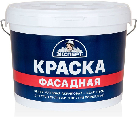 Краска акриловая Эксперт ВДАК-1180, фасадная, 14 кг купить в СОМ