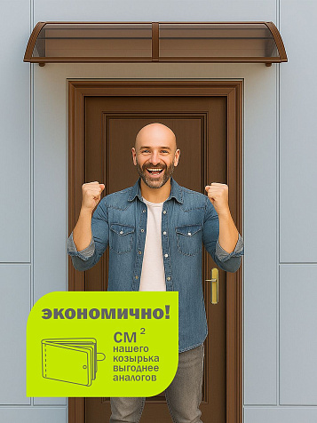 Козырек (навес) защитный усиленный профиль двойной серый, ПК сотовый темный 6 мм, 993х2200х276 мм купить в СОМ