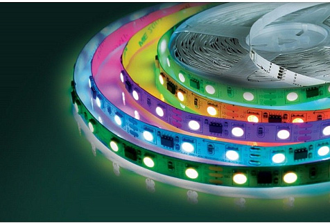 Лента светодиод. Camelion 10м, 18Led/m, RGB , блок пит. 24W, IP20 , датч.звука,инт 5050 DSL-005 купить в СОМ