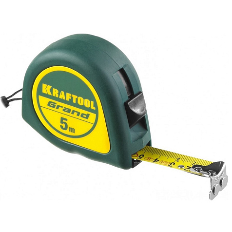 Рулетка KRAFTOOL GRAND, 5м х 19мм, ударостойкий корпус ABS купить в СОМ