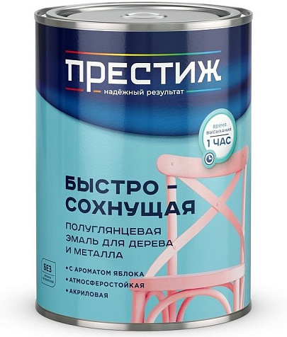 Эмаль акриловая Престиж, полуглянцевая, желтая, 0.9 кг купить в СОМ