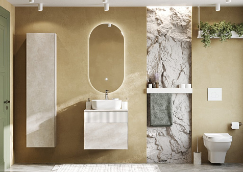 Тумба Акватон Марбл 60, слэйт/белый матовый купить в СОМ