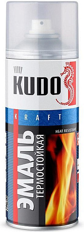 Эмаль-аэрозоль Kudo KU-5004, термостойкая, синий, 0.52 л купить в СОМ