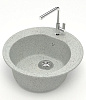 Мойка каменная Granit Bergge ZETT 3/Q10, D510 мм, светло-серый купить в СОМ