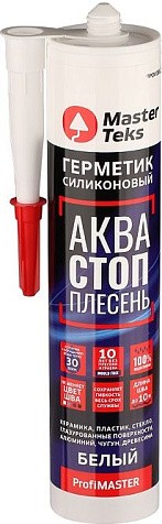 Герметик силиконовый MasterTeks ProfiMaster, АкваСТОПплесень, белый, 280 мл купить в СОМ