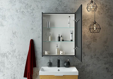 Зеркало-шкаф Континент Mirror Box Black 60 купить в СОМ