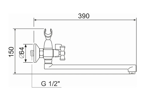 Смеситель для ванны Ростовская мануфактура SL118-140P, хром купить в СОМ