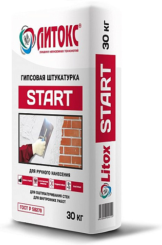 Штукатурка гипсовая ЛИТОКС START, 30 кг купить в СОМ