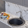 Мойка каменная Mixline ML-GM11, d500 х180 мм, врезная, антрацит купить в СОМ
