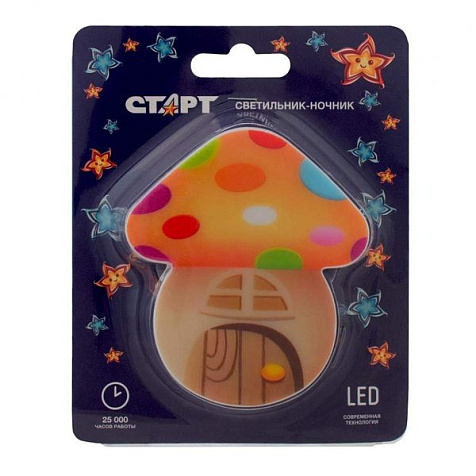 Светильник СТАРТ  NL 3LED Гриб-домик оранжевый купить в СОМ