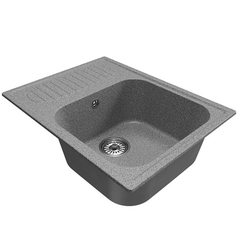 Мойка каменная Mixline ML-GM18, 640 х490 х190 мм, врезная, темно-серый купить в СОМ