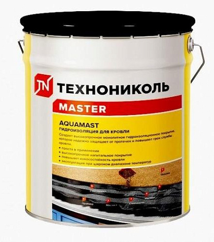 Мастика битумно-резиновая ТЕХНОНИКОЛЬ Aquamast, 10кг купить в СОМ