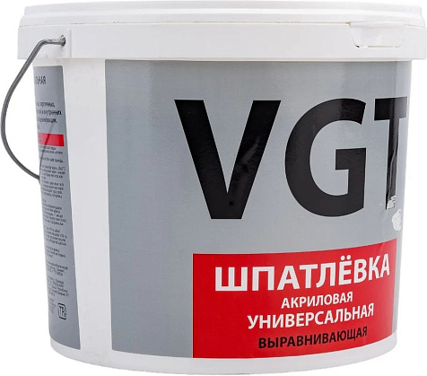 Шпатлевка акриловая VGT, универсальная, влагостойкая, 7.5 кг купить в СОМ