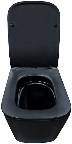 Унитаз подвесной Azario Cascad-black AZ-2303A-MB, безободковый, торнадо, черный, сиденье микролифт купить в СОМ