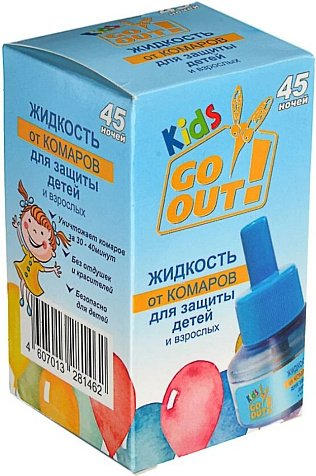 Жидкость от комаров Go Out 45ночей 30мл Детская без запаха купить в СОМ