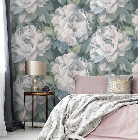 Обои виниловые на флизелиновой основе 79403А Grandeco PEONY, 1.06 х 10.05 м . купить в СОМ