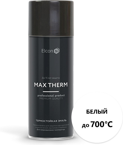 Эмаль-аэр. Элкон термостойкая (700С) белая 520мл купить в СОМ