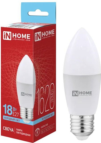 Лампа светодиодная  IN HOME LED-СВЕЧА-VC 18Вт 230В Е27 6500К 1620Лм купить в СОМ