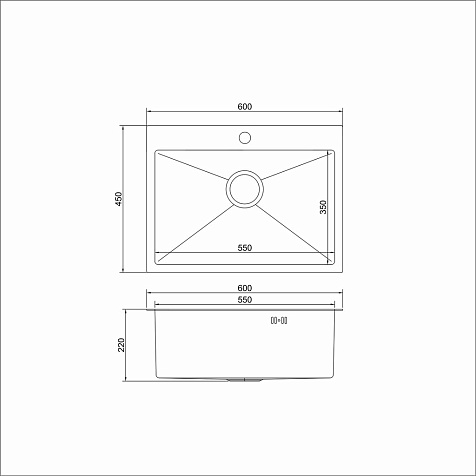Мойка нержавеющая врезная Mixline Pro 600 х450 х220 мм, толщина 3 мм, черный графит купить в СОМ