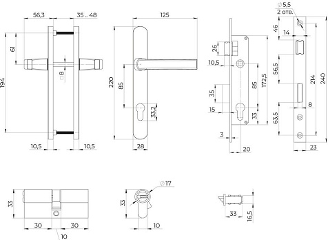 Комплект для калиточных дверей AJAX KIT GATE-2085/24 RAL 7016 антрацит купить в СОМ