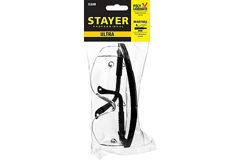 Очки защитные STAYER Pro-5R прозрачные, регулируемые дужки купить в СОМ
