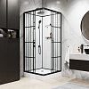 Кабина душевая Loranto CS-3008TM/W-90L, 88 х88 х204 см, черный профиль, левая купить в СОМ