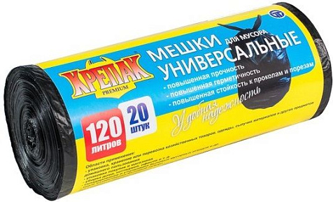 Мешки для мусора Крепак 120л 20шт 15мкм купить в СОМ