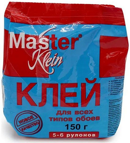 Клей обойный MASTER KLEIN для всех типов обоев, мягкая пачка, 150 гр купить в СОМ