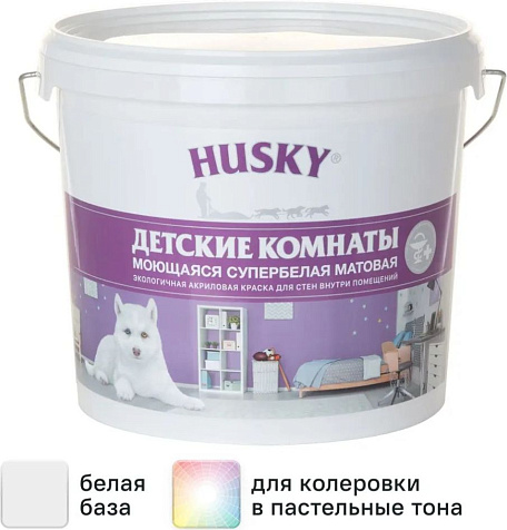 Краска акриловая Husky, для детских комнат, 5 л купить в СОМ