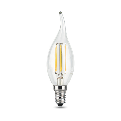 Лампа светодиодная Gauss, 9Вт E14 LED, 4100К, Filament Свеча на ветру купить в СОМ