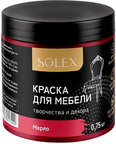 Краска акриловая Solex, для мебели, мерло, 0.75 кг купить в СОМ