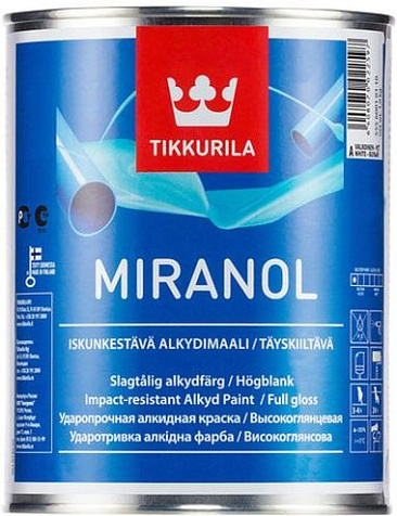 Эмаль алкидная Tikkurila Miranol А, глянцевая,  0.9 л купить в СОМ