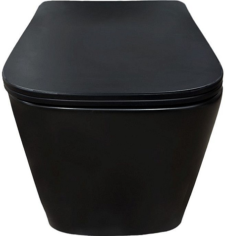 Унитаз подвесной Azario Cascad-black AZ-2303A-MB, безободковый, торнадо, черный, сиденье микролифт купить в СОМ
