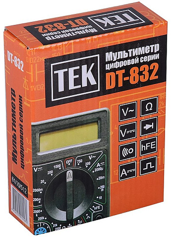 Мультиметр DT-832, 10А, 1000В, 2МОм купить в СОМ