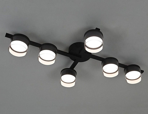 Люстра Linvel MS 1228/6 Грион Чёрный GX53 max.9W 747х400х106мм купить в СОМ