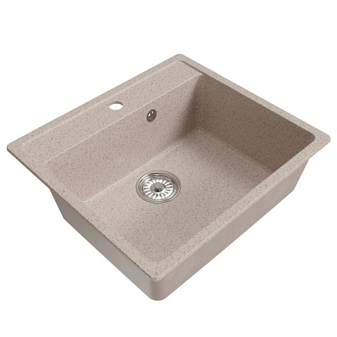 Мойка каменная Mixline ML-GM15, 560 х500 х180 мм, врезная, песочный купить в СОМ