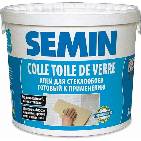 Клей для стеклообоев SEMIN COLLE TOILE DE VERRE/ КОЛЬ ТДВ, 5 кг купить в СОМ